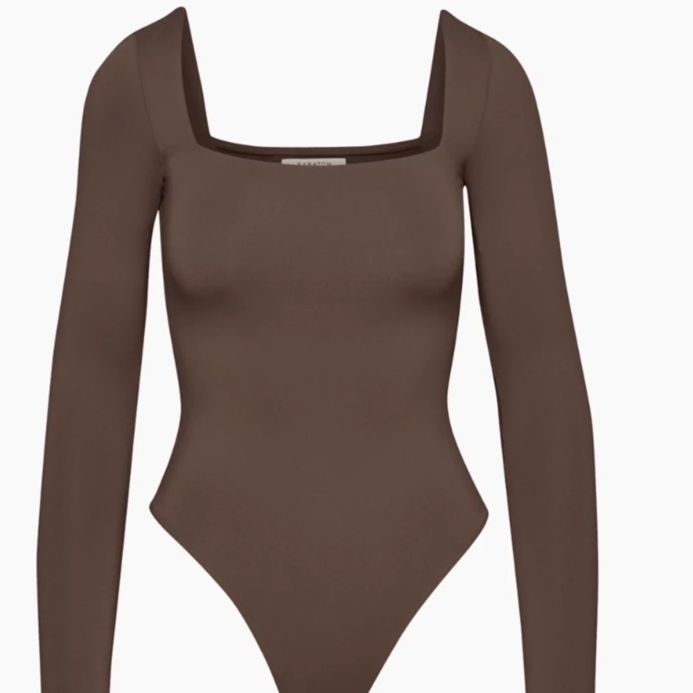 Aritzia Babaton Brown Square neck bodysuit